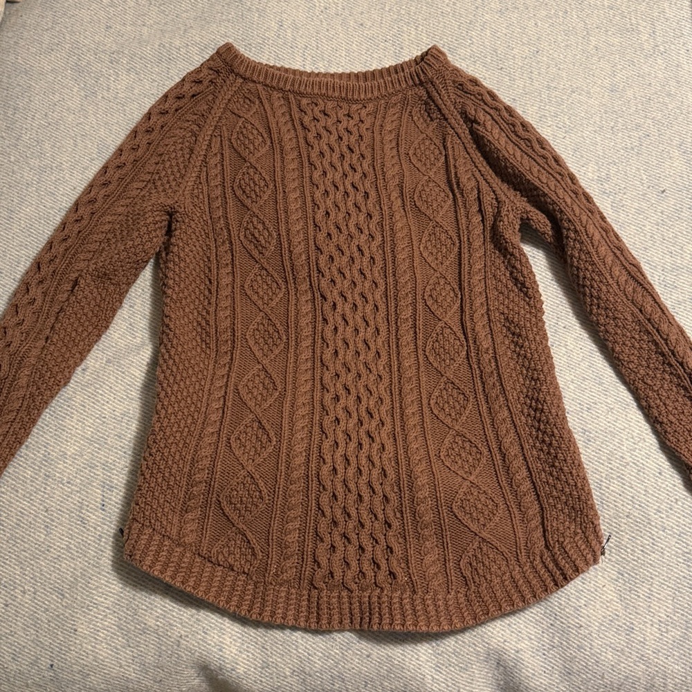LL bean brown tunic sweater